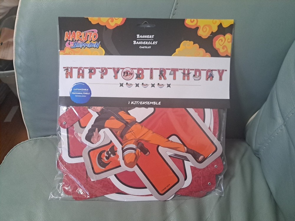 Anime Naruto Shippuden Happy Birthday Banner Set Party Supplies Kit