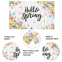 Hello Spring Banner Backdrop Wildflowers Rustic Wood Happy Spring Background Ban