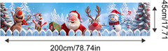 Merry Christmas Decorations Snowman Santa Reindeer Fence Banner Xmas Gift 78X17″