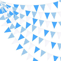 32Ft Camp Bride Party Decorations Pink Green Yellow Gingham Fabric Triangle Bann
