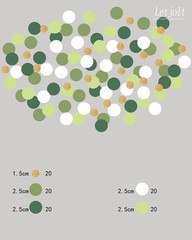 Green Confetti Glitter Golden Dots Table Decoration 100 Pcs | Paper Scatter Part