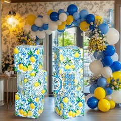 Hushee 6 Pcs Large Capri Lemon Party Decorations Boxes 12 Inch Amalfi Coast