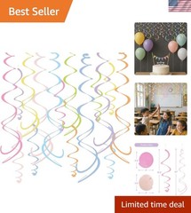 48PCS Pastel Paper Swirl Decorations Hanging Ceiling Streamers for Birthday, …