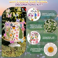 TMKEFFC Flower Cake Decorations Wildflower Baby in Bloom Dried Flowers & Butt…