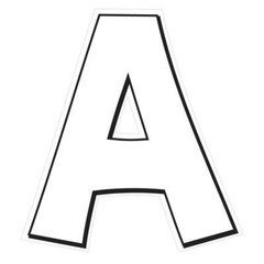 Alphabet & Numbers Yard Letters, Solid Color with Outline 18″ KG, 36 pcs