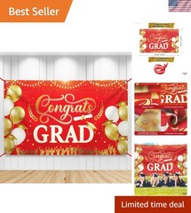 XtraLarge Congrats Grad Banner – 72×44 Inch | Congrats Grad Backdrop for Red …