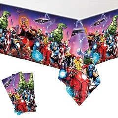 2Pack Super Hero Tablecloth Disposable Tablecover Birthday Party Supplies and