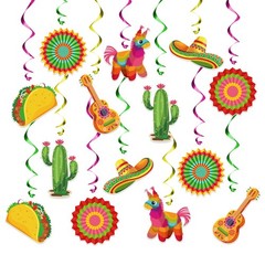 24PCS Mexican Fiesta Decorations for Taco Tuesday Birthday Party Supplies Cinco