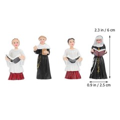 4pcs Resin Nun Statues Chanting Figurine Adorn for Micro Landscape Garden Dec…