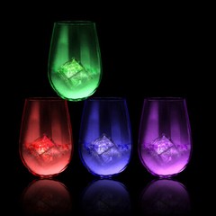 12Pcs Waterproof LED Light Up Ice Cubes for Drinks Colors Flashing Glow in Water
