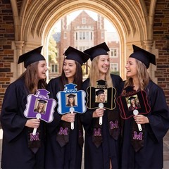12 Pcs Sublimation Graduation Fans Blank with Handle 6.7 x 6.3 Personalized D…
