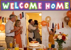 Welcome Home Banner Decoration Party Sign Polyester Weatherproof Large Vivid Col
