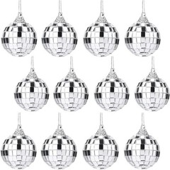 Lightweight 12 pcs Disco Mirror Balls – Perfect for Holiday & Party Decor 1.2″