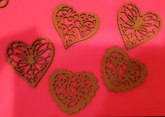laser cut table scatter decor – 37 pc – Love, Family, Crosses, Hearts, Flowers