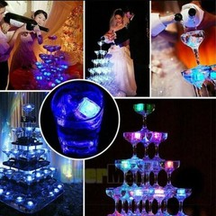 12pcs LED Waterproof Ice Cube Shaped Lights Drinks Wine Light Up Water Activated