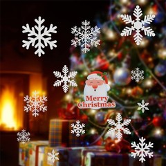 KESOTO 96PCS Christmas Decorations, Snowflake Window Clings, Glueless White