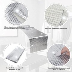 Silver Glitter Disco Table Runner 30x180cm Mirror Sparkle Retro Party Decor AU