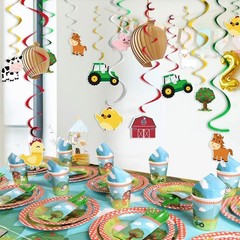Farm Animals Hanging Party Decorations – Barnyard Theme Party Supplies Hangin…