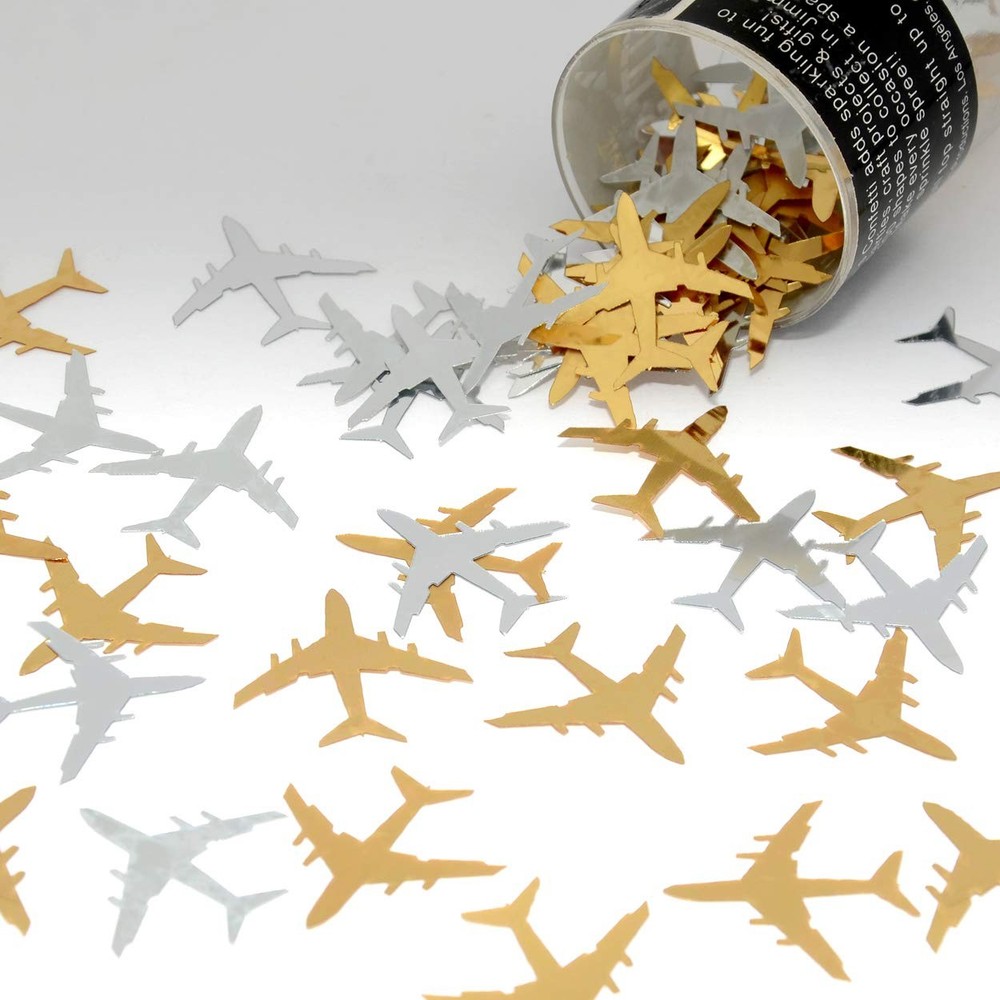 Airplane Confetti Gold Silver Retail Pack #9400 QS0 Party Decoration Supply