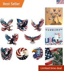 Set of 8 Acrylic Eagle Ornaments for 4th of July – Stunning Hanging Decorations