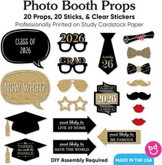 Graduation Props for Photoshoot 2026, 20-Count Set of High School Senior Phot…