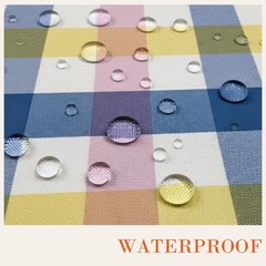 LOSIVISHE Easter Waterproof Polyester Tablecloth, Pastel Checkered Fabric Table