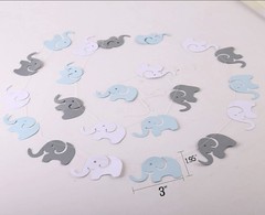 Baby shower boy elephant theme 48pcs decoration set baloons blue and grey