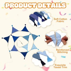 3.1m/10.2ft Fabric Pennant Banner, Pennant Banner Flags, Blue