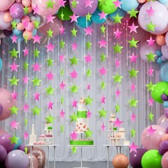 Reusable 130ft Star Garland Banner – Lightweight Decor for Parties & Graduations