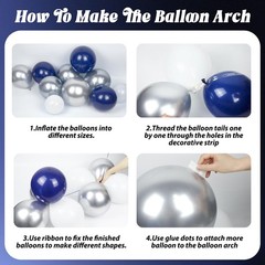 Blue and Silver Party Decorations, Blue Silver White Foil Balloons Happy Bann…