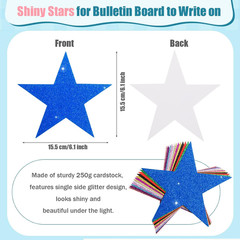 120 Pcs Glitter Star Cutouts Paper Star Confetti Cutout Assorted Color Glitter S