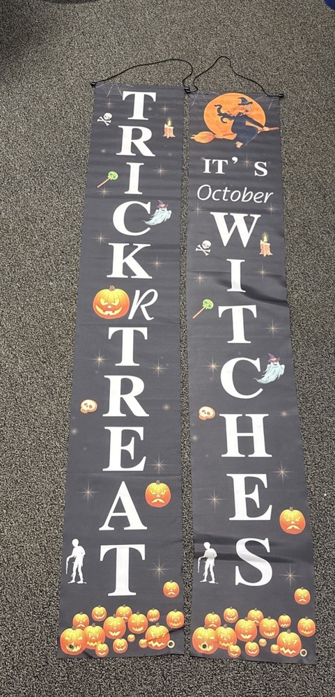 Spencer Outdoor Halloween Hanging Banners Set Of 2 12×70