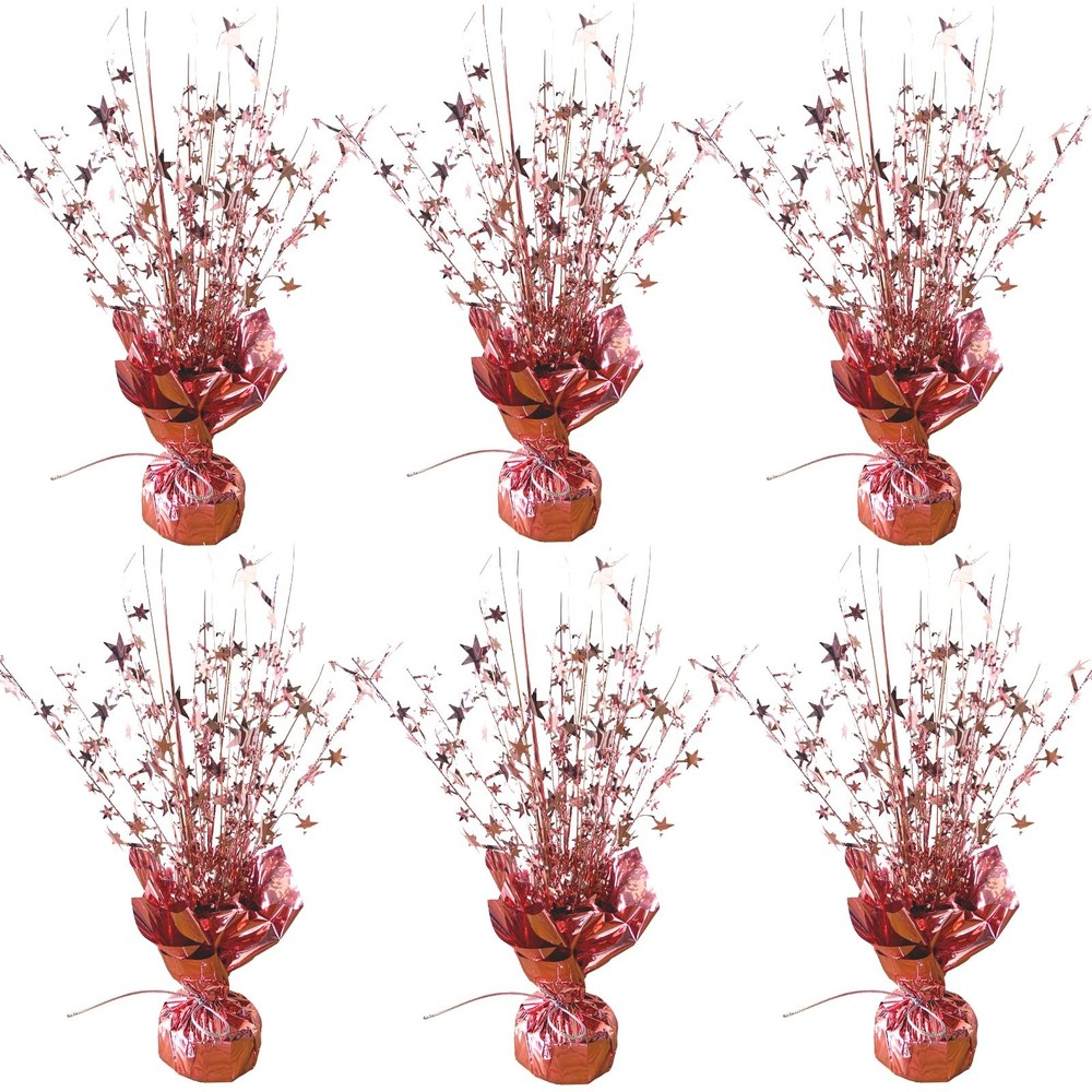 Metallic Foil Spray Star Centerpieces 12.4″ Height Rose Gold – Party Table Decor