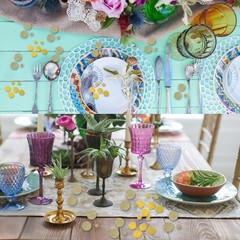 200 PCS Gold Confetti Glitter Round Dots Scatter Table Party Decor