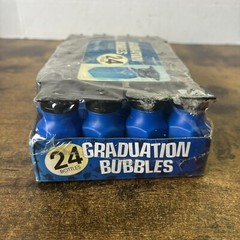 Graduation Party Blow Bubbles! – 24 Mini Graduate Hat & Gown Shaped Bottles VTG