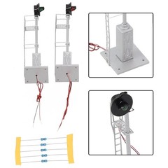 HO Scale Model Railroad Two-lights Searchlight Signal Fine Metal Cabinet #05