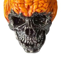 Creepy Evil Pumpkin Skull Resin Craft Spooky Halloween Decor Outdoor Garden Home