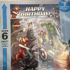 Marvel Avengers Birthday Wall Decoration Over 6Ft Party Banner Photo Backdrop AV