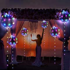10PCS Clear BoBo Balloon 20″ Light Up Christmas Birthday Party Bubble Decoration