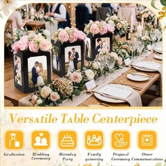 12 Pcs Graduation Table Centerpieces – 3-Sided Photo Display Frames, Congrats Gr