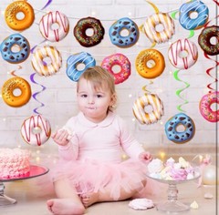 34 Pcs Donut Party Decorations Include 2 Pcs Donut Garland Banner and 32 Pcs …