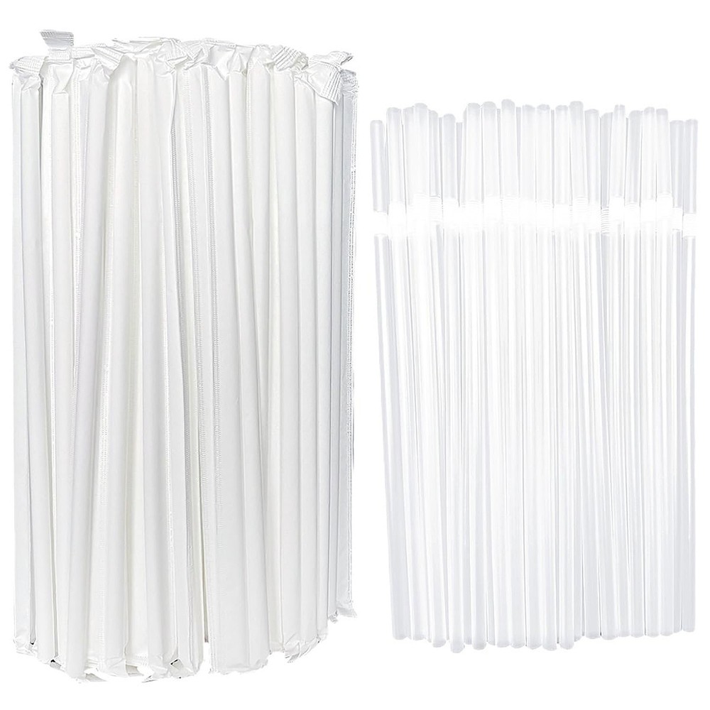 200-500PCS flexible plastic straws, black disposable curved party straws 8.26…