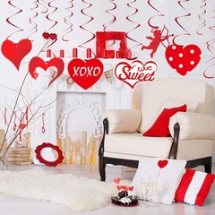 30 PCS Valentine Hanging Swirl Decoration Kit Foil Ceiling Decor Wedding Party