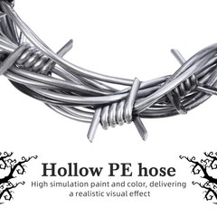 2Pcs Reusable Simulation Barbed Wires for Halloween Scary Party Silver PVC