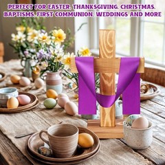 1 Pcs Rustic Pine Wood Cross Decor, 11.8″ Standing Wooden Crosses Tabletop Ce…