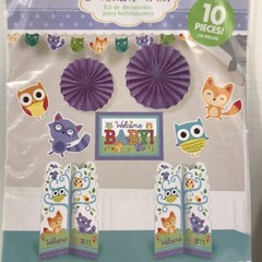 BABY SHOWER Woodland Welcome DECORATIONS Party Supplies Bundle Of 3! New!