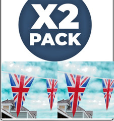 2X 🇬🇧 Remembrance Day 10M Union Jack UK Triangle 20 XL Flag Bunting 🇬🇧