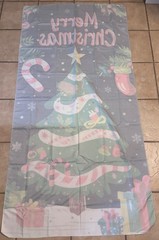 Felt Fabric Banner Backdrop «Merry Christmas» Holiday Tree With Hangers 64X35In