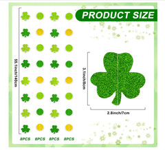 12 Pack St Patrick’s Day Decorations Glitter Shamrock Garland Hanging Streamers