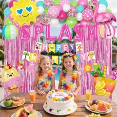 Summer Pool Beach Party Decorations, Splash Bash Party Supplies Tropical Summ…